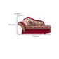 Chaise traditionnelle en bois à un bras, bras évasés rouges pour le salon