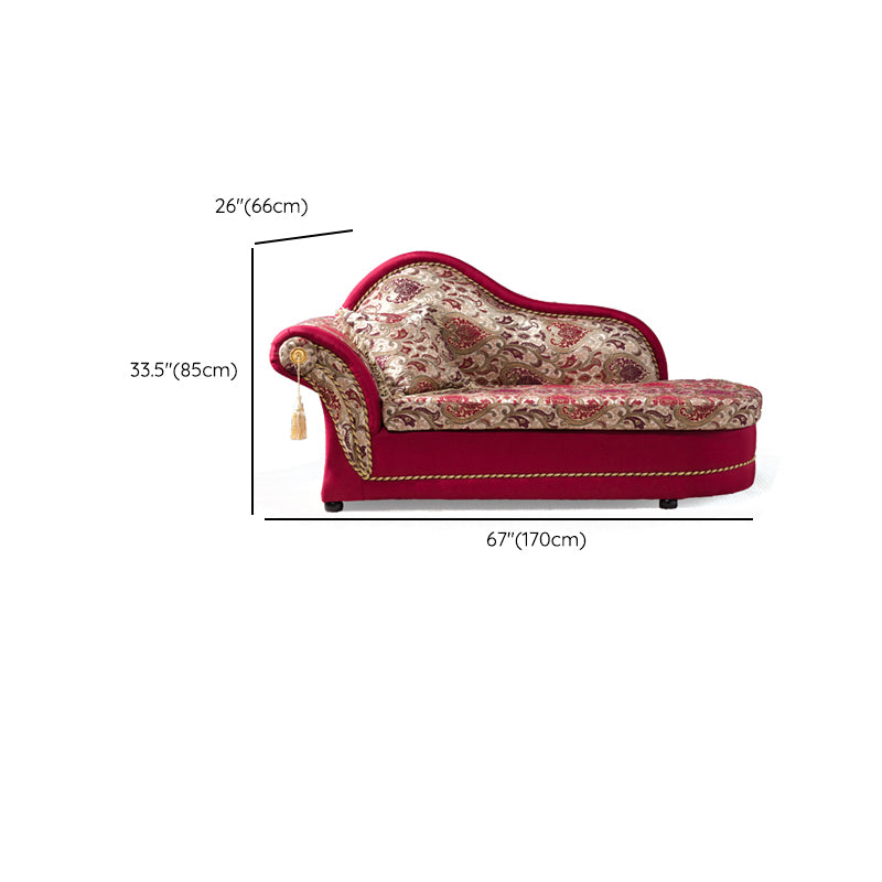 Chaise traditionnelle en bois à un bras, bras évasés rouges pour le salon