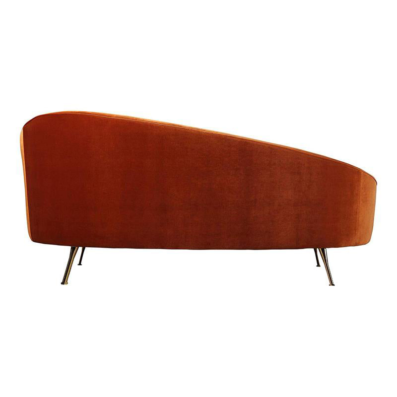Glam with Arms Orange Chaise Round Arms for Bedroom Living Room