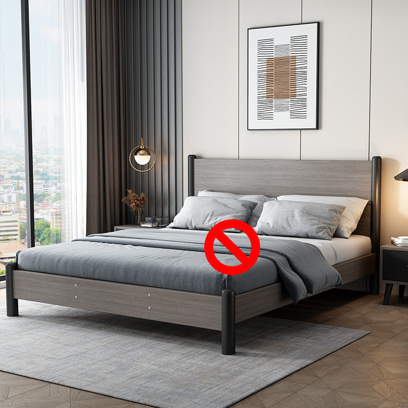 36,61 "Hoch -Standard -Bett mit Kopfteil Grau Massivholz Matratze enthalten