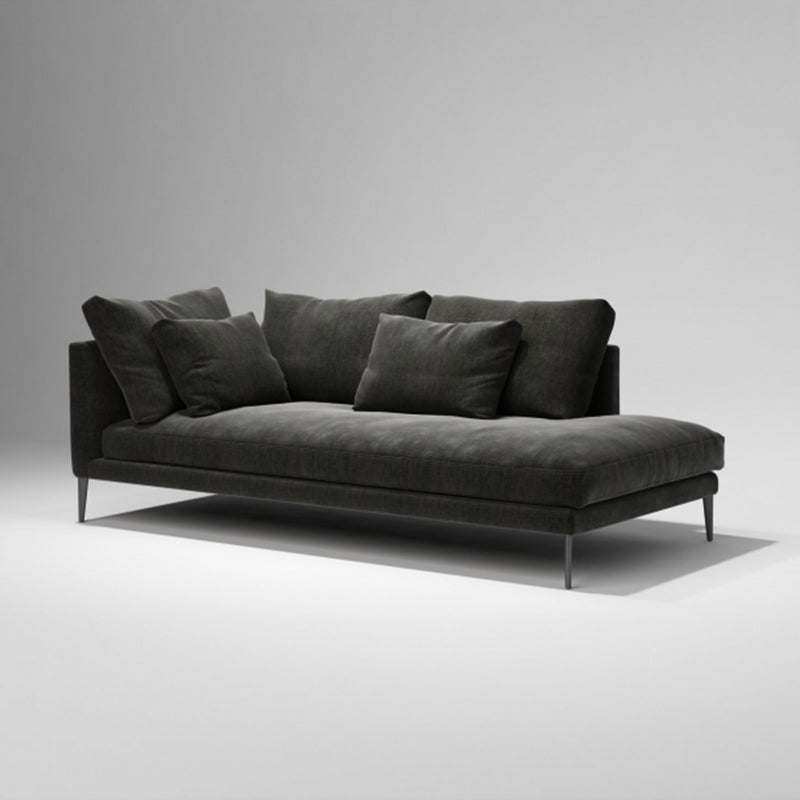 Noir contemporain avec bras chaise outrière en bois haut les bras pour le salon de la chambre