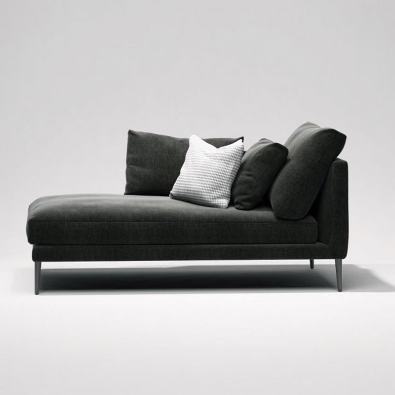 Noir contemporain avec bras chaise outrière en bois haut les bras pour le salon de la chambre