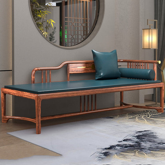 Traditional Brown with Arms Chaise Wood Round Arms for Bedroom Living Room Clearhalo 'Chairs & Seating' 'Chaise Lounge' 'chaise_lounge' 'furn' 'furn_chaise_lounge' 'Furniture' 'Living Room Furniture' 7761925