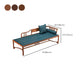 Chaise longue tradizionale marrone con braccioli in legno con braccioli rotondi per camera da letto, soggiorno