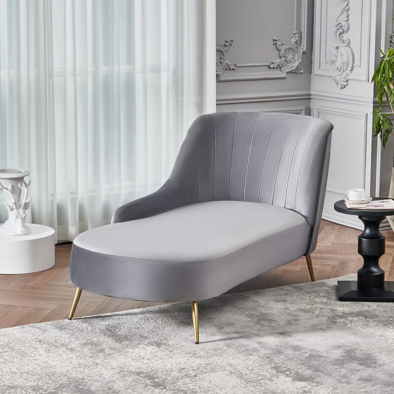 Glam with Arms Solid Color Chaise Round Arms for Bedroom Living Room Clearhalo 'Chairs & Seating' 'Chaise Lounge' 'chaise_lounge' 'furn' 'furn_chaise_lounge' 'Furniture' 'Living Room Furniture' 7761936