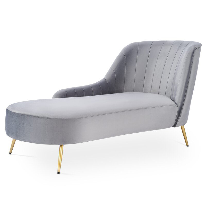 Glam with Arms Solid Color Chaise Round Arms for Bedroom Living Room Clearhalo 'Chairs & Seating' 'Chaise Lounge' 'chaise_lounge' 'furn' 'furn_chaise_lounge' 'Furniture' 'Living Room Furniture' 7761938