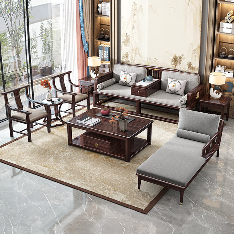 Traditional Wooden with Arms Chaise Round Arms for Bedroom Living Room Clearhalo 'Chairs & Seating' 'Chaise Lounge' 'chaise_lounge' 'furn' 'furn_chaise_lounge' 'Furniture' 'Living Room Furniture' 7761982