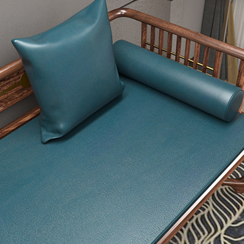 Chaise longue tradizionale con braccioli in legno con braccioli tondi per camera da letto soggiorno