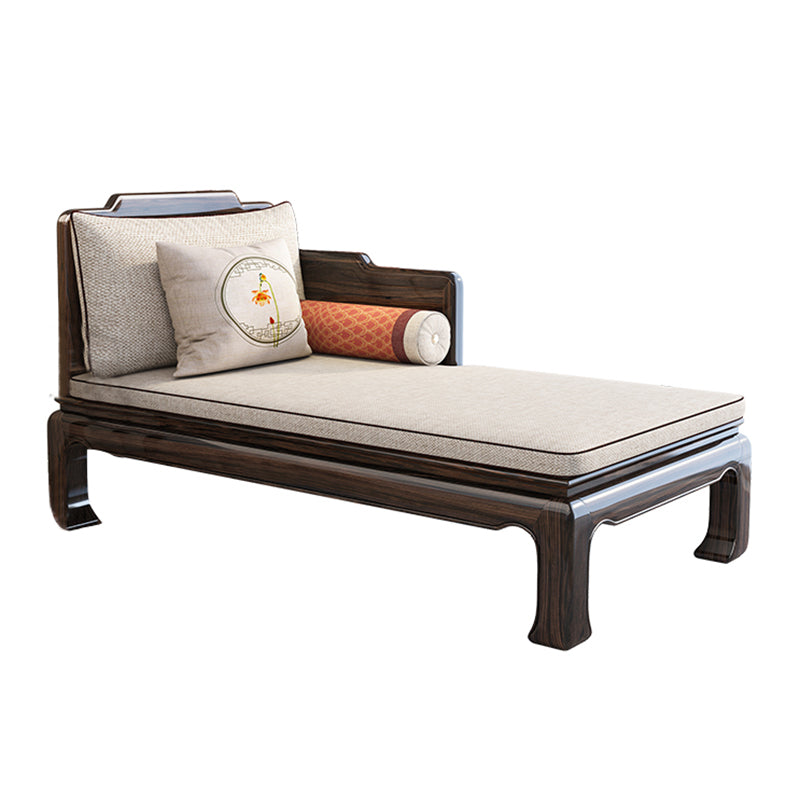 Chaise tradicional con brazos y almohada, brazos redondos para dormitorio, sala de estar