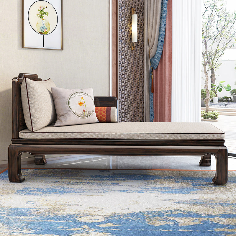 Chaise tradicional con brazos y almohada, brazos redondos para dormitorio, sala de estar