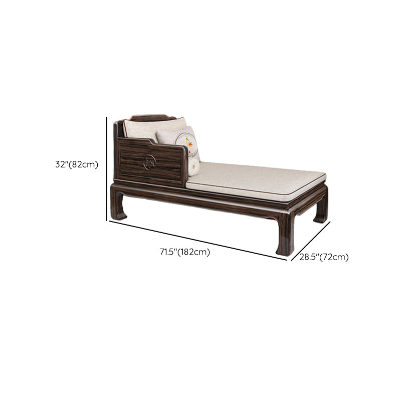 Chaise tradicional con brazos y almohada, brazos redondos para dormitorio, sala de estar