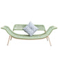 Contemporary Rattan Two Arm Chaise Flared Arms for Bedroom Living Room