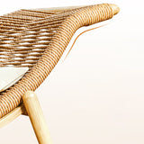 Contemporary Rattan Two Arm Chaise Flared Arms for Bedroom Living Room