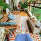 Contemporary Rattan Two Arm Chaise Flared Arms for Bedroom Living Room