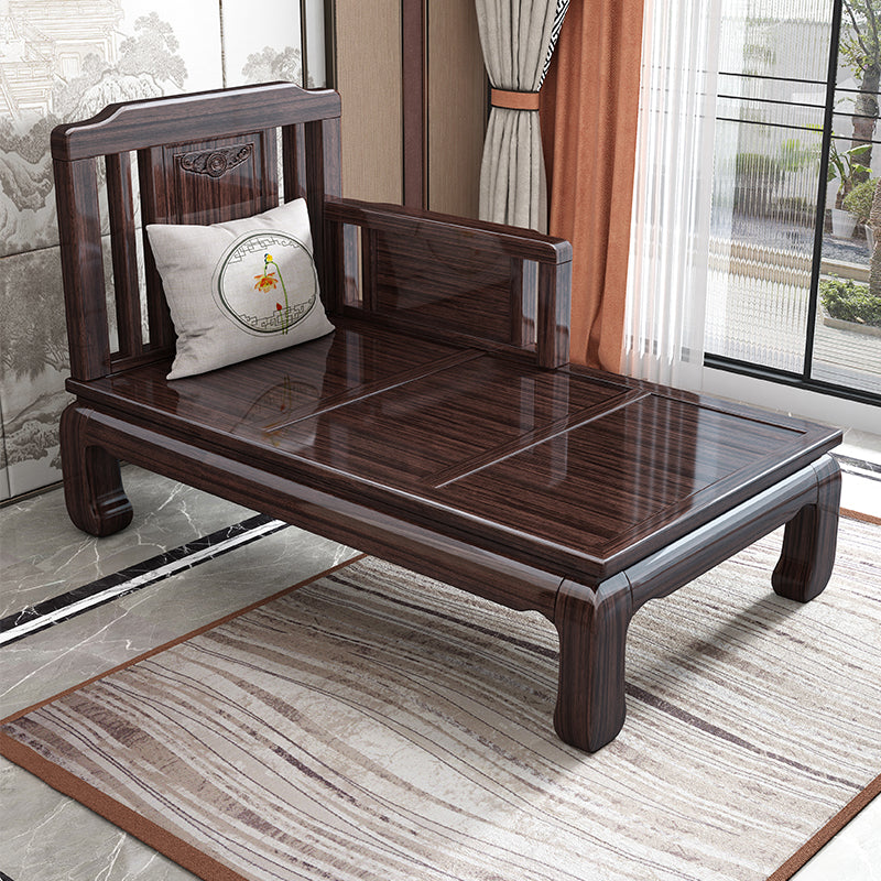 Traditional with Arms Wooden Chaise with Pillow Round Arms for Bedroom Living Room Clearhalo 'Chairs & Seating' 'Chaise Lounge' 'chaise_lounge' 'furn' 'furn_chaise_lounge' 'Furniture' 'Living Room Furniture' 7762042
