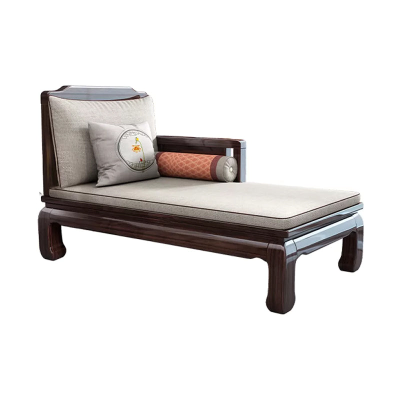 Traditional with Arms Wooden Chaise with Pillow Round Arms for Bedroom Living Room Left-Arm Chaise Clearhalo 'Chairs & Seating' 'Chaise Lounge' 'chaise_lounge' 'furn' 'furn_chaise_lounge' 'Furniture' 'Living Room Furniture' 7762048