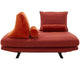 Contemporary Upholstered Solid Color Chaise Chair with Metal Legs 1-Seater Sofa Cotton and Linen Claret Clearhalo 'Chairs & Seating' 'Chaise Lounge' 'chaise_lounge' 'furn' 'furn_chaise_lounge' 'Furniture' 'Living Room Furniture' 7762052
