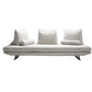 Contemporary Upholstered Solid Color Chaise Chair with Metal Legs 3-Seater Sofa Cotton and Linen White Clearhalo 'Chairs & Seating' 'Chaise Lounge' 'chaise_lounge' 'furn' 'furn_chaise_lounge' 'Furniture' 'Living Room Furniture' 7762053
