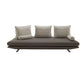 Contemporary Upholstered Solid Color Chaise Chair with Metal Legs 3-Seater Sofa Cotton and Linen Brown Clearhalo 'Chairs & Seating' 'Chaise Lounge' 'chaise_lounge' 'furn' 'furn_chaise_lounge' 'Furniture' 'Living Room Furniture' 7762055