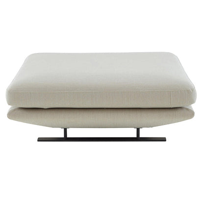 Contemporary Upholstered Solid Color Chaise Chair with Metal Legs Ottoman Cotton and Linen Beige Clearhalo 'Chairs & Seating' 'Chaise Lounge' 'chaise_lounge' 'furn' 'furn_chaise_lounge' 'Furniture' 'Living Room Furniture' 7762060