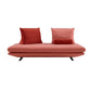 Contemporary Upholstered Solid Color Chaise Chair with Metal Legs 2-Seater Sofa Cotton and Linen Red Clearhalo 'Chairs & Seating' 'Chaise Lounge' 'chaise_lounge' 'furn' 'furn_chaise_lounge' 'Furniture' 'Living Room Furniture' 7762063