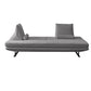 Contemporary Upholstered Solid Color Chaise Chair with Metal Legs 2-Seater Sofa Cotton and Linen Dark Gray Clearhalo 'Chairs & Seating' 'Chaise Lounge' 'chaise_lounge' 'furn' 'furn_chaise_lounge' 'Furniture' 'Living Room Furniture' 7762065