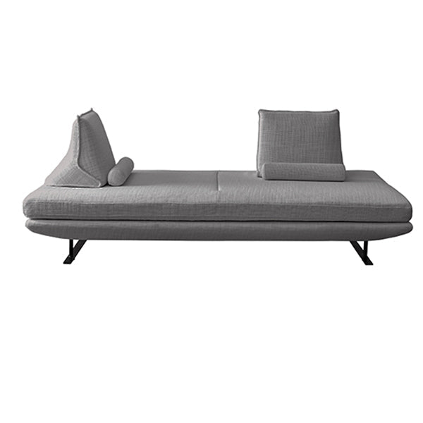 Contemporary Upholstered Solid Color Chaise Chair with Metal Legs 2-Seater Sofa Cotton and Linen Dark Gray Clearhalo 'Chairs & Seating' 'Chaise Lounge' 'chaise_lounge' 'furn' 'furn_chaise_lounge' 'Furniture' 'Living Room Furniture' 7762065
