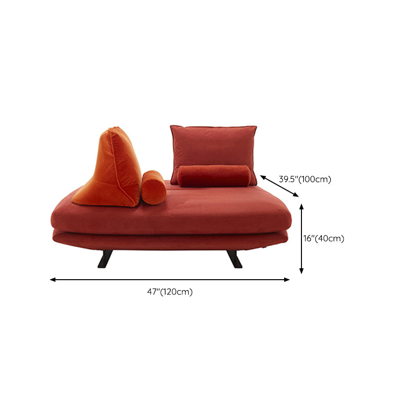 Contemporary Upholstered Solid Color Chaise Chair with Metal Legs Clearhalo 'Chairs & Seating' 'Chaise Lounge' 'chaise_lounge' 'furn' 'furn_chaise_lounge' 'Furniture' 'Living Room Furniture' 7762072