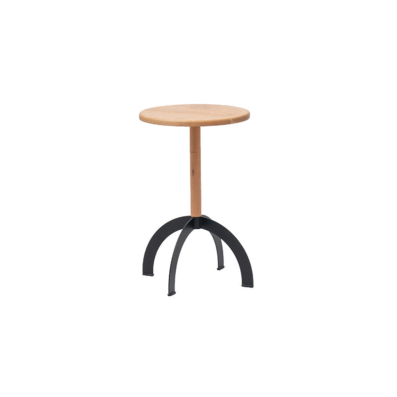 Industrial Solid Wood Round Sofa Side Accent Table with Metal Base Clearhalo 'Coffee & Accent Tables' 'End & Side Tables' 'end_side_tables' 'furn' 'furn_end_side_tables' 'Furniture' 'Living Room Furniture' 7762096