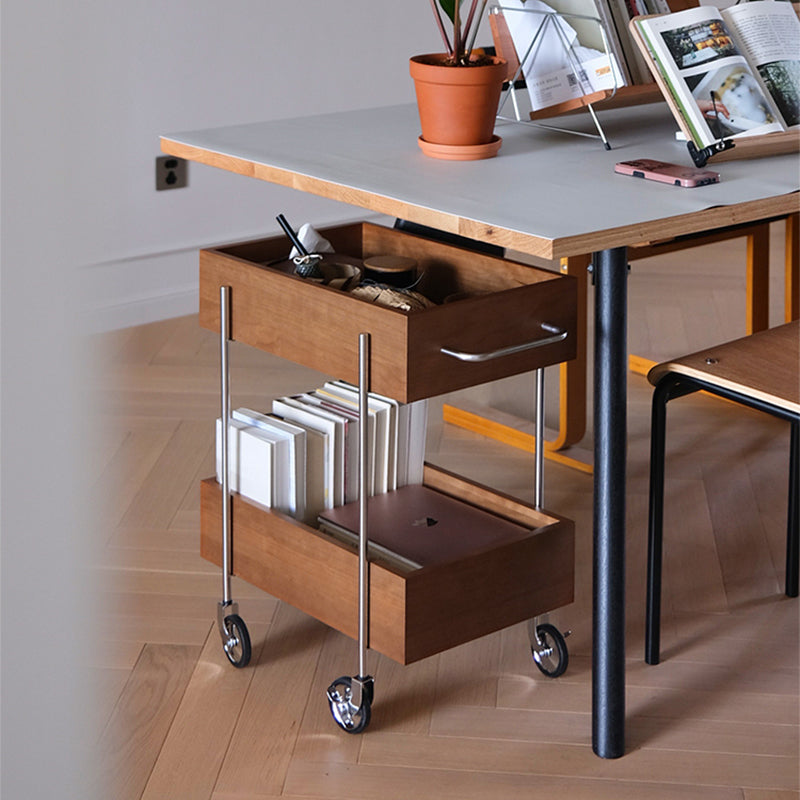 Industrial Sofa Side Accent Table with 2 Shelves in Wood for Living Room Clearhalo 'Coffee & Accent Tables' 'End & Side Tables' 'end_side_tables' 'furn' 'furn_end_side_tables' 'Furniture' 'Living Room Furniture' 7762115