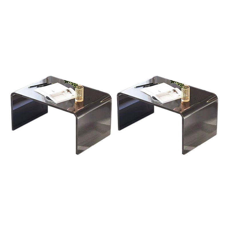 Modern Rectangle Acrylic Side End Snack Table with Sled Base Black Clear 2 Clearhalo 'Coffee & Accent Tables' 'End & Side Tables' 'end_side_tables' 'furn' 'furn_end_side_tables' 'Furniture' 'Living Room Furniture' 7762127