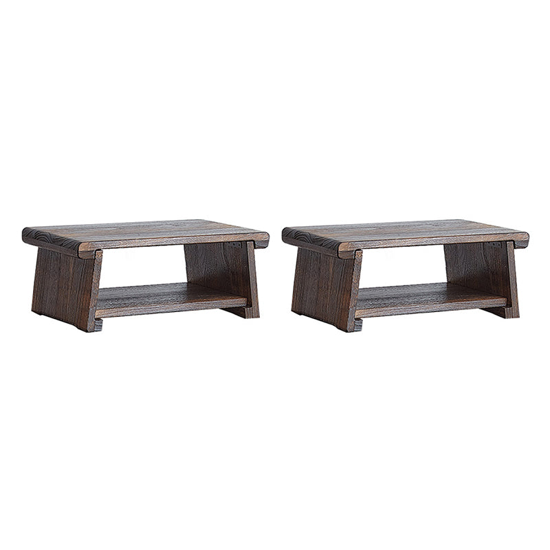Traditional Side End Snack Table in Brown Solid Wood with Rectangle Top 20"L x 12"W x 8"H Flat 2 Clearhalo 'Coffee & Accent Tables' 'End & Side Tables' 'end_side_tables' 'furn' 'furn_end_side_tables' 'Furniture' 'Living Room Furniture' 7762187
