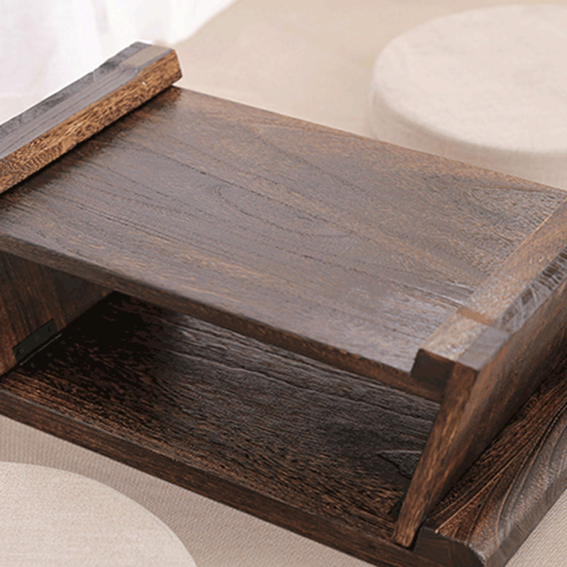 Traditional Side End Snack Table in Brown Solid Wood with Rectangle Top Clearhalo 'Coffee & Accent Tables' 'End & Side Tables' 'end_side_tables' 'furn' 'furn_end_side_tables' 'Furniture' 'Living Room Furniture' 7762188