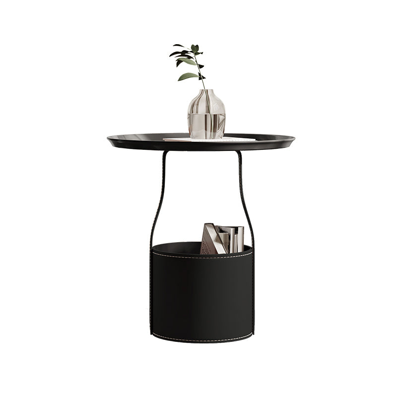 Mid-Century Modern Sofa Side Accent Table with Tray Top for Living Room Black 1 Clearhalo 'Coffee & Accent Tables' 'End & Side Tables' 'end_side_tables' 'furn' 'furn_end_side_tables' 'Furniture' 'Living Room Furniture' 7762220