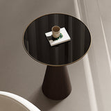 Tavolo accento con divano di divano con divano con divano con divano con divano con base piedistallina contemporanea