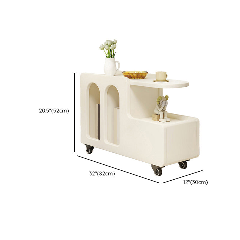 Contemporary White Wooden Sofa Side Accent Table for Living Room Clearhalo 'Coffee & Accent Tables' 'End & Side Tables' 'end_side_tables' 'furn' 'furn_end_side_tables' 'Furniture' 'Living Room Furniture' 7762345