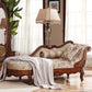 Traditional Solid Wood Upholstered One Armed Chaise with Fabric Pillow Clearhalo 'Chairs & Seating' 'Chaise Lounge' 'chaise_lounge' 'furn' 'furn_chaise_lounge' 'Furniture' 'Living Room Furniture' 7762367