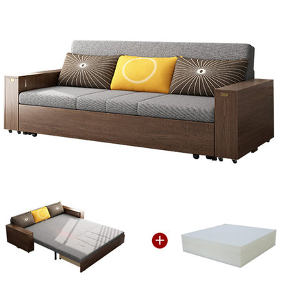 Sofá de durmiente de futón extraíble de granja de madera sólida con almacenamiento