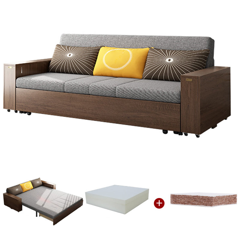 Sofá de durmiente de futón extraíble de granja de madera sólida con almacenamiento