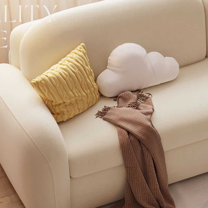 Sofá de durmiente de futón blanco moderno y contemporáneo de tela extraíble