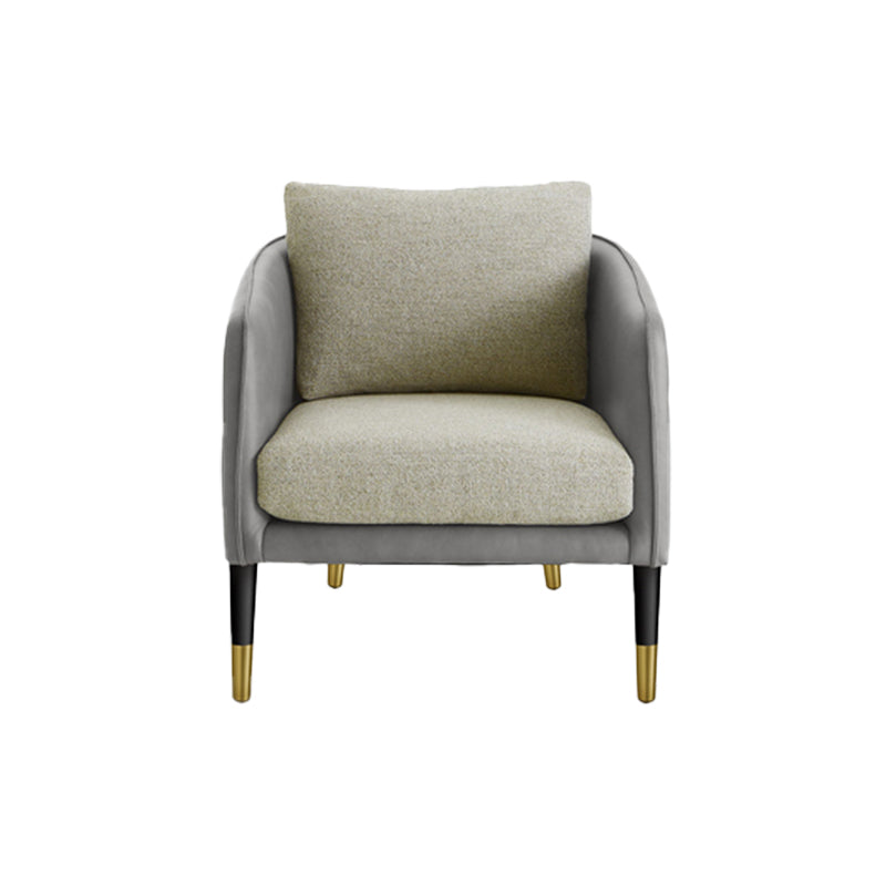 Poltrona di accento contemporaneo con cuscino posteriore e braccia inclinate