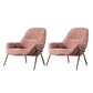 Mid-Century Modern Chenille Lounge Accent Chair for Living Room Pink 2 Piece Set Clearhalo 'Accent Chairs' 'accent_chairs' 'Chairs & Seating' 'furn' 'furn_accent_chairs' 'Furniture' 'Living Room Furniture' 7762640