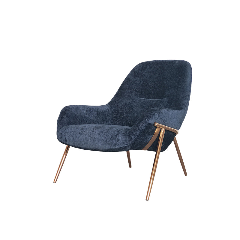 Mid-Century Modern Chenille Lounge Accent Chair for Living Room Blue 1 Piece Clearhalo 'Accent Chairs' 'accent_chairs' 'Chairs & Seating' 'furn' 'furn_accent_chairs' 'Furniture' 'Living Room Furniture' 7762645
