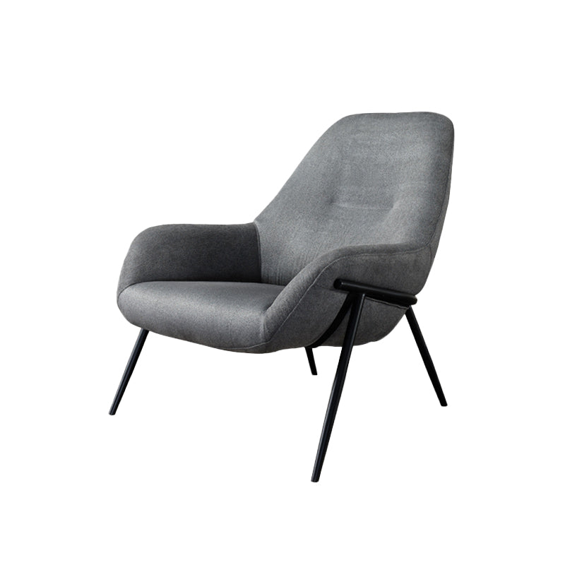Mid-Century Modern Chenille Lounge Accent Chair for Living Room Light Grey 1 Piece Clearhalo 'Accent Chairs' 'accent_chairs' 'Chairs & Seating' 'furn' 'furn_accent_chairs' 'Furniture' 'Living Room Furniture' 7762649