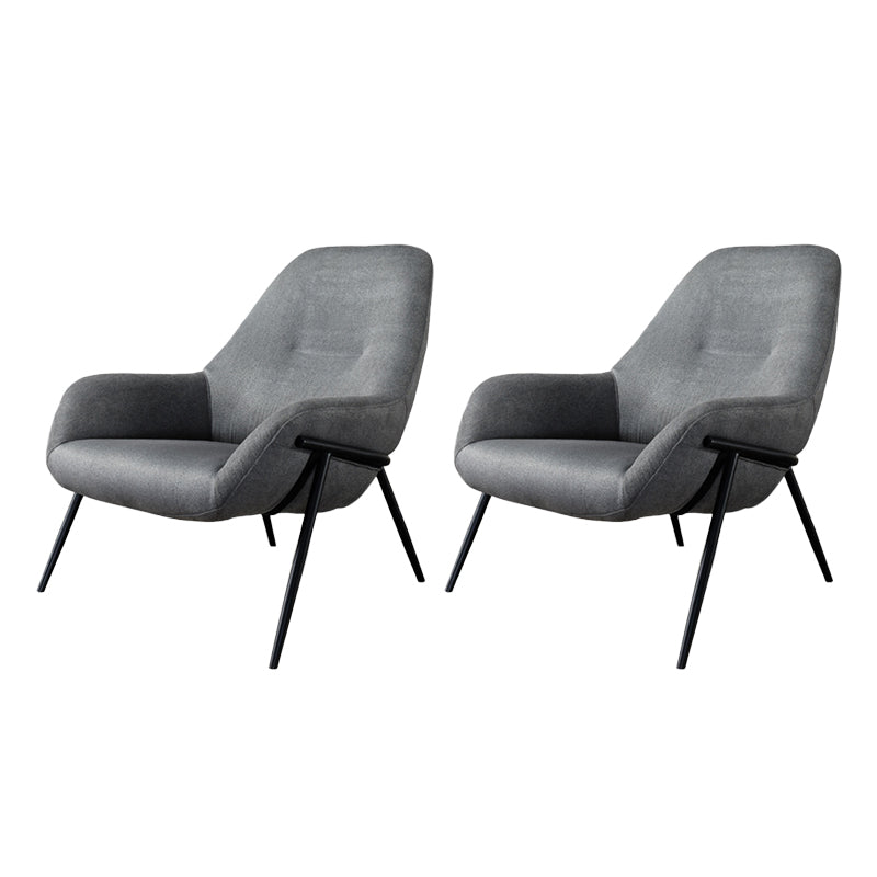 Mid-Century Modern Chenille Lounge Accent Chair for Living Room Light Grey 2 Piece Set Clearhalo 'Accent Chairs' 'accent_chairs' 'Chairs & Seating' 'furn' 'furn_accent_chairs' 'Furniture' 'Living Room Furniture' 7762651