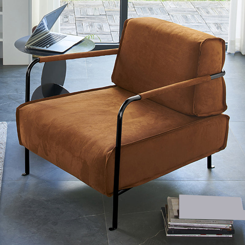 Sedia accento salotto contemporaneo con telaio metallico e schiena sciolta