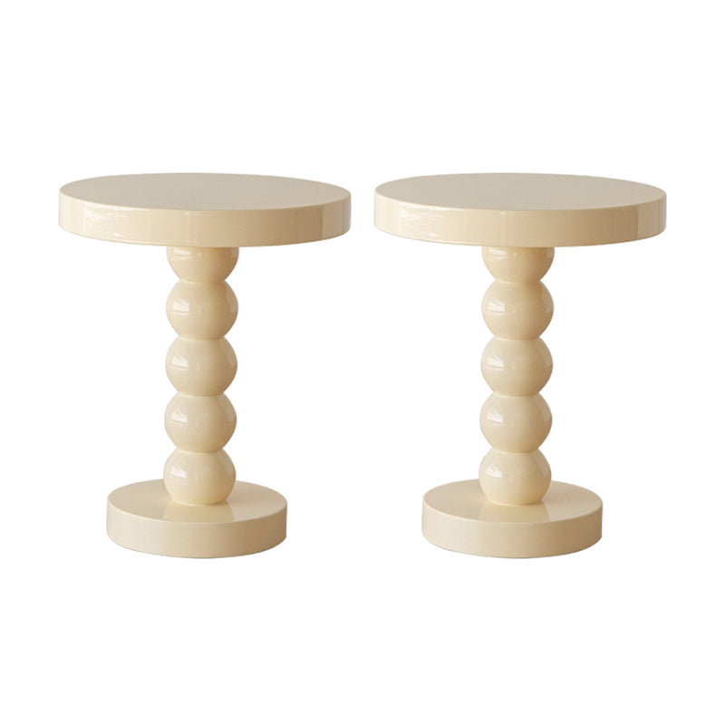 Tavolo da ginnastica laterale contemporanea tondo per il soggiorno in legno in legno massiccio