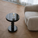 Tavolo da ginnastica laterale contemporanea tondo per il soggiorno in legno in legno massiccio