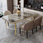 Luxury Kitchen Dinner Table Stone Rectangle 4 Legs Dining Table Clearhalo 'Dining Tables & Seating' 'Dining Tables' 'dining_table' 'furn' 'furn_dining_table' 'Furniture' 'Kitchen & Dining Furniture' 7762800