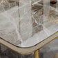 Luxury Kitchen Dinner Table Stone Rectangle 4 Legs Dining Table Clearhalo 'Dining Tables & Seating' 'Dining Tables' 'dining_table' 'furn' 'furn_dining_table' 'Furniture' 'Kitchen & Dining Furniture' 7762805